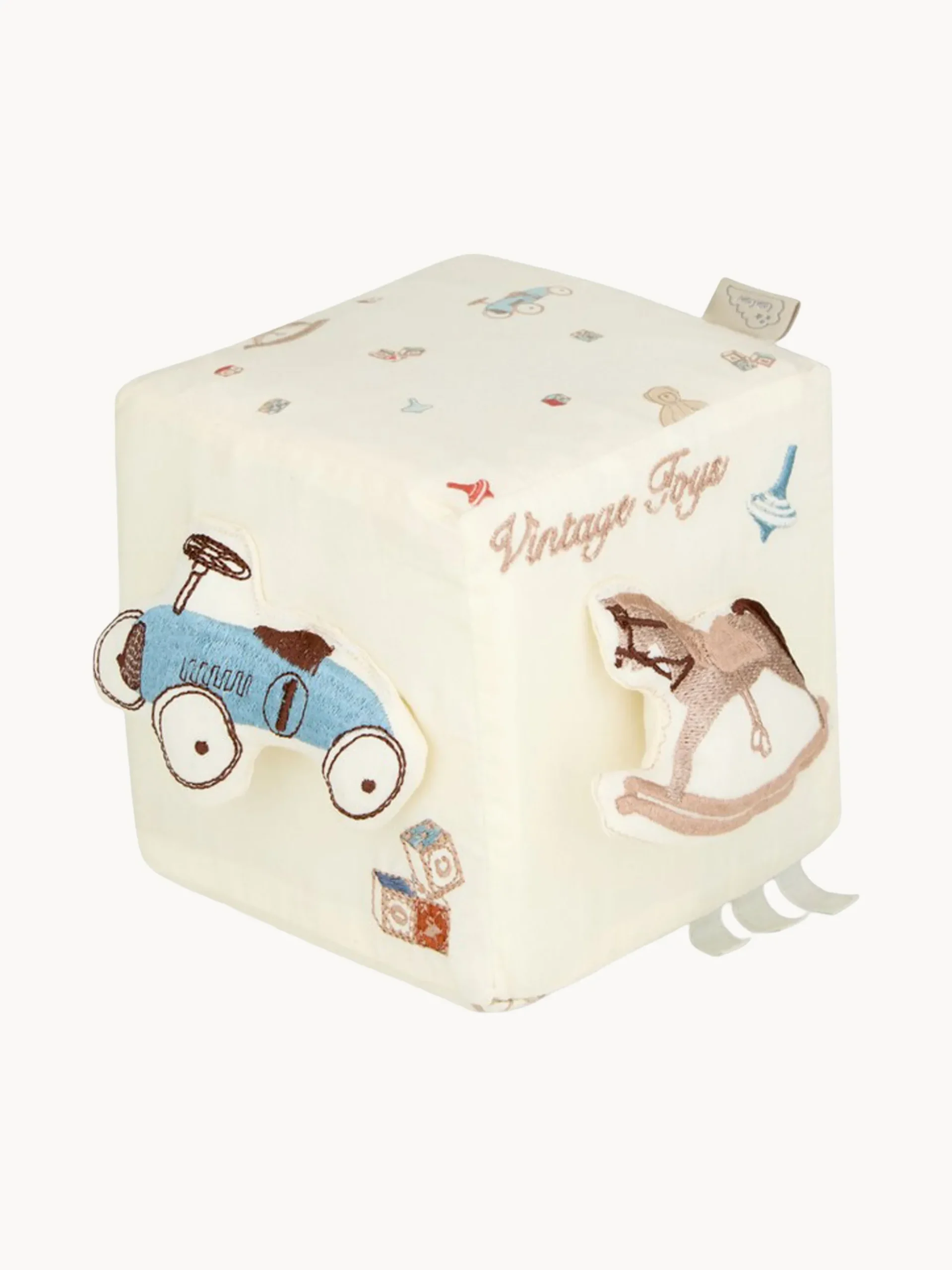 Cubo attività in cotone organico per bambini Vintage Toys