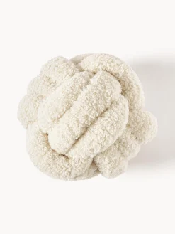 Cuscino annodato in tessuto teddy Dotty