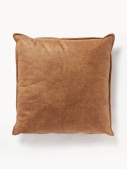 Cuscino decorativo grande in pelle Lennon, 60 x 60 cm