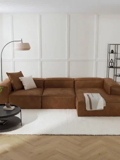 Cuscino decorativo grande in pelle Lennon, 60 x 60 cm