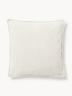 Cuscino decorativo grande in bouclé Lennon, 60 x 60 cm