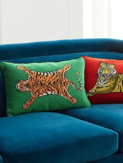 Cuscino decorativo in lana fatto a mano Tiger