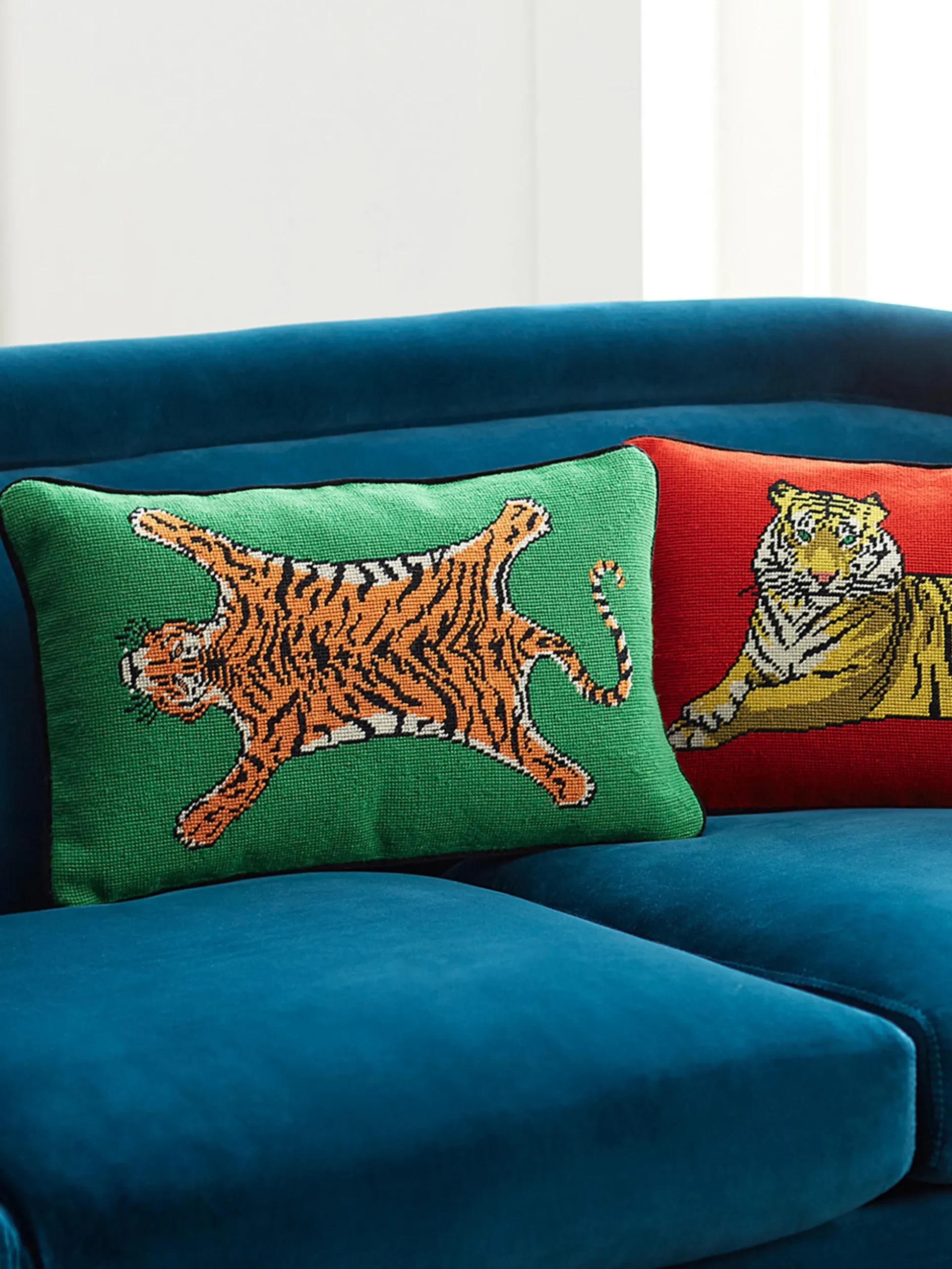 Cuscino decorativo in lana fatto a mano Tiger
