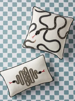 Cuscino decorativo in lino Snake
