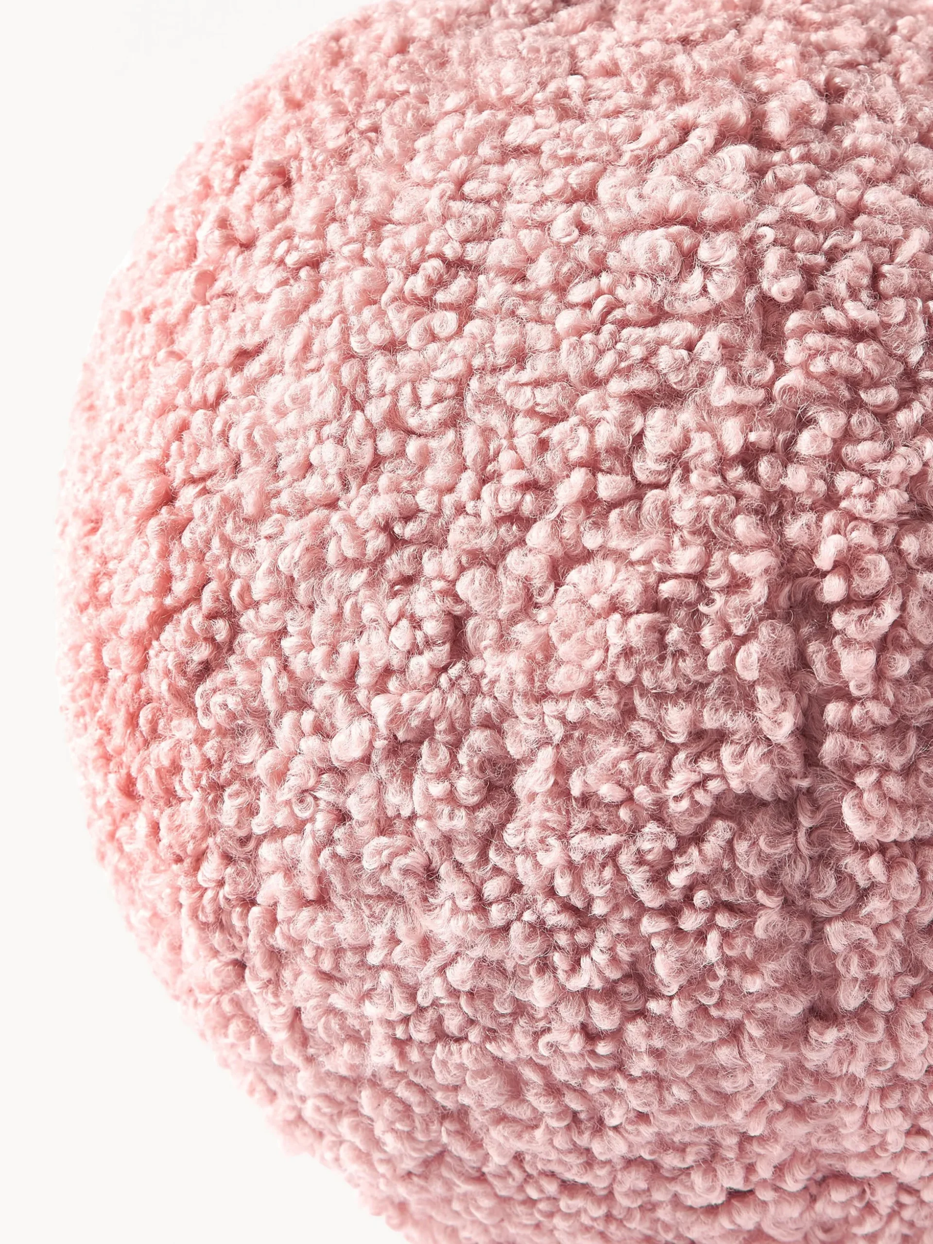 Cuscino decorativo rotondo in tessuto teddy Dotty