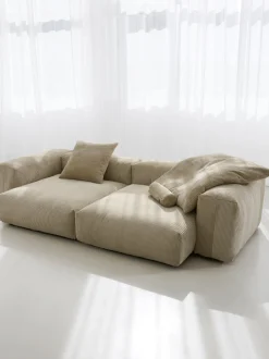 Cuscino grande in velluto a coste Vetsak, 60 x 60 cm