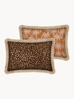 Cuscino reversibile da esterno fatto a mano Maya & Raffia