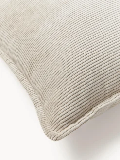 Cuscino decorativo grande in velluto a coste Lennon, 70 x 70 cm