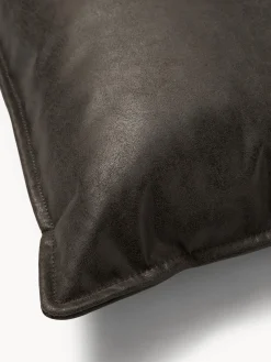Cuscino decorativo grande in pelle Lennon, 60 x 60 cm