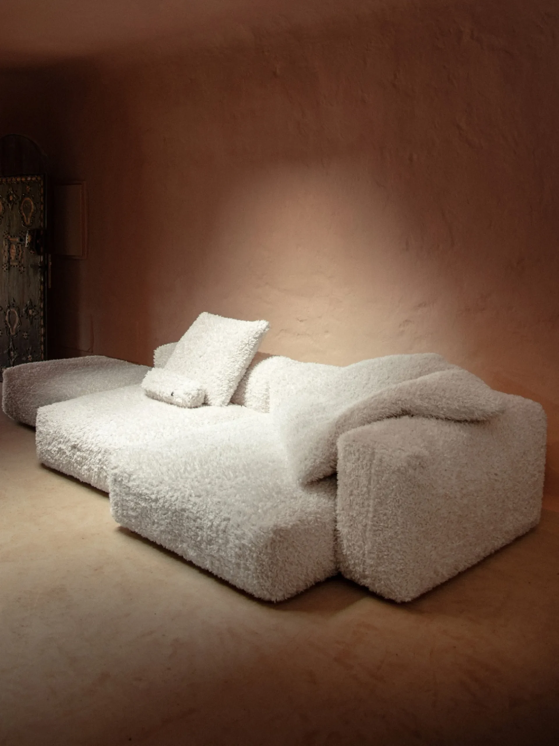 Cuscino grande in teddy Vetsak, 60 x 60 cm