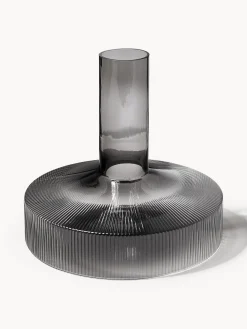 Decanter in vetro soffiato millerighe Ripple, 1,1 L