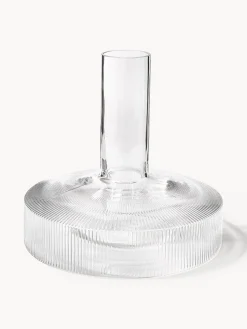 Decanter in vetro soffiato millerighe Ripple, 1,1 L