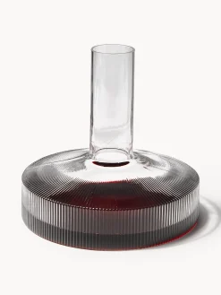 Decanter in vetro soffiato millerighe Ripple, 1,1 L