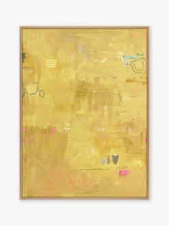 Dipinto su tela dipinto a mano Yellow Petite
