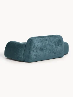 Divano 2 posti con chaise longue in teddy bouclé Wolke