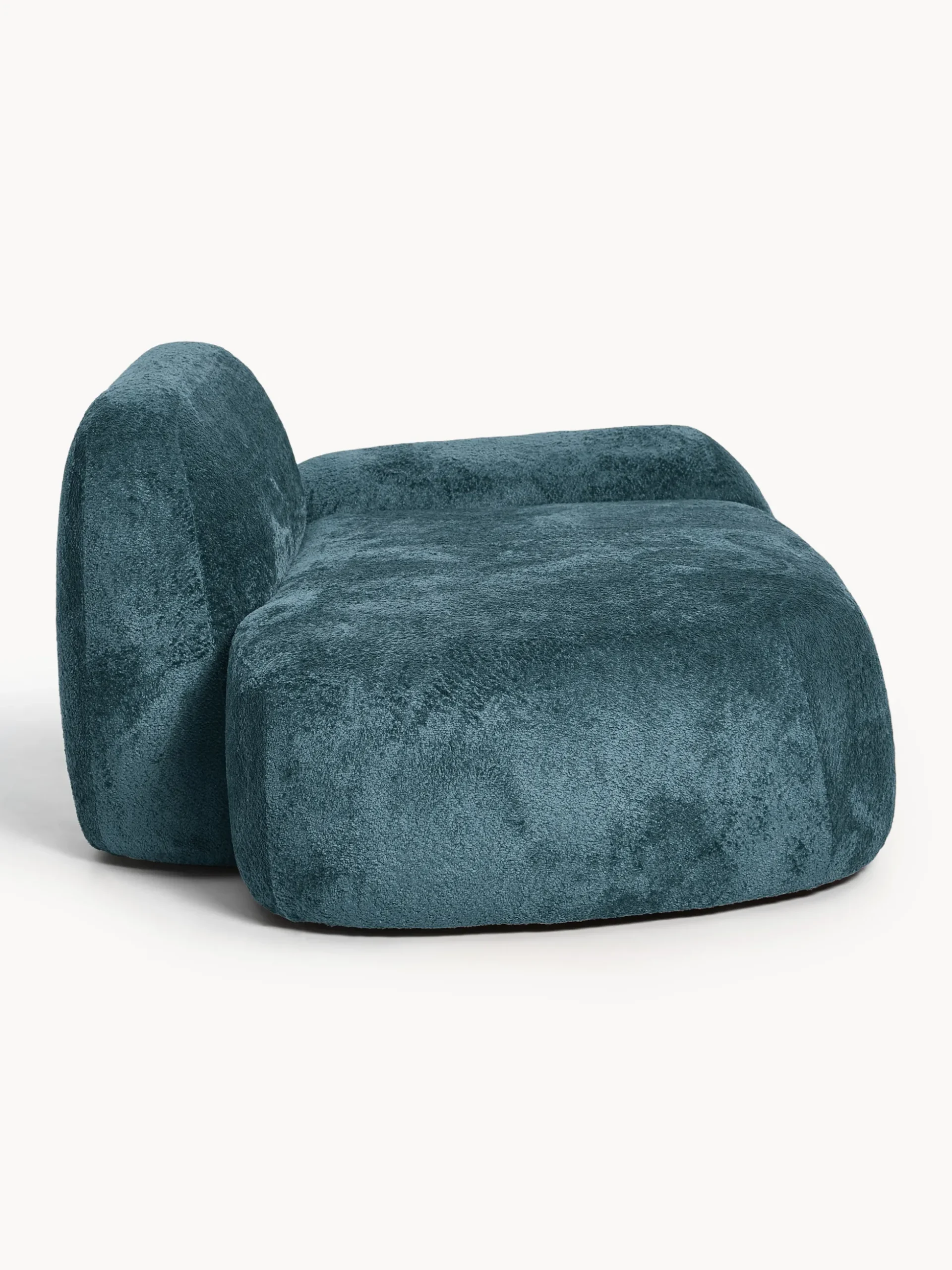 Divano 2 posti con chaise longue in teddy bouclé Wolke