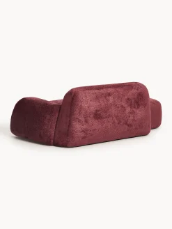 Divano 2 posti con chaise longue in teddy bouclé Wolke