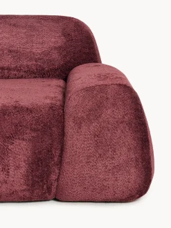 Divano 2 posti con chaise longue in teddy bouclé Wolke