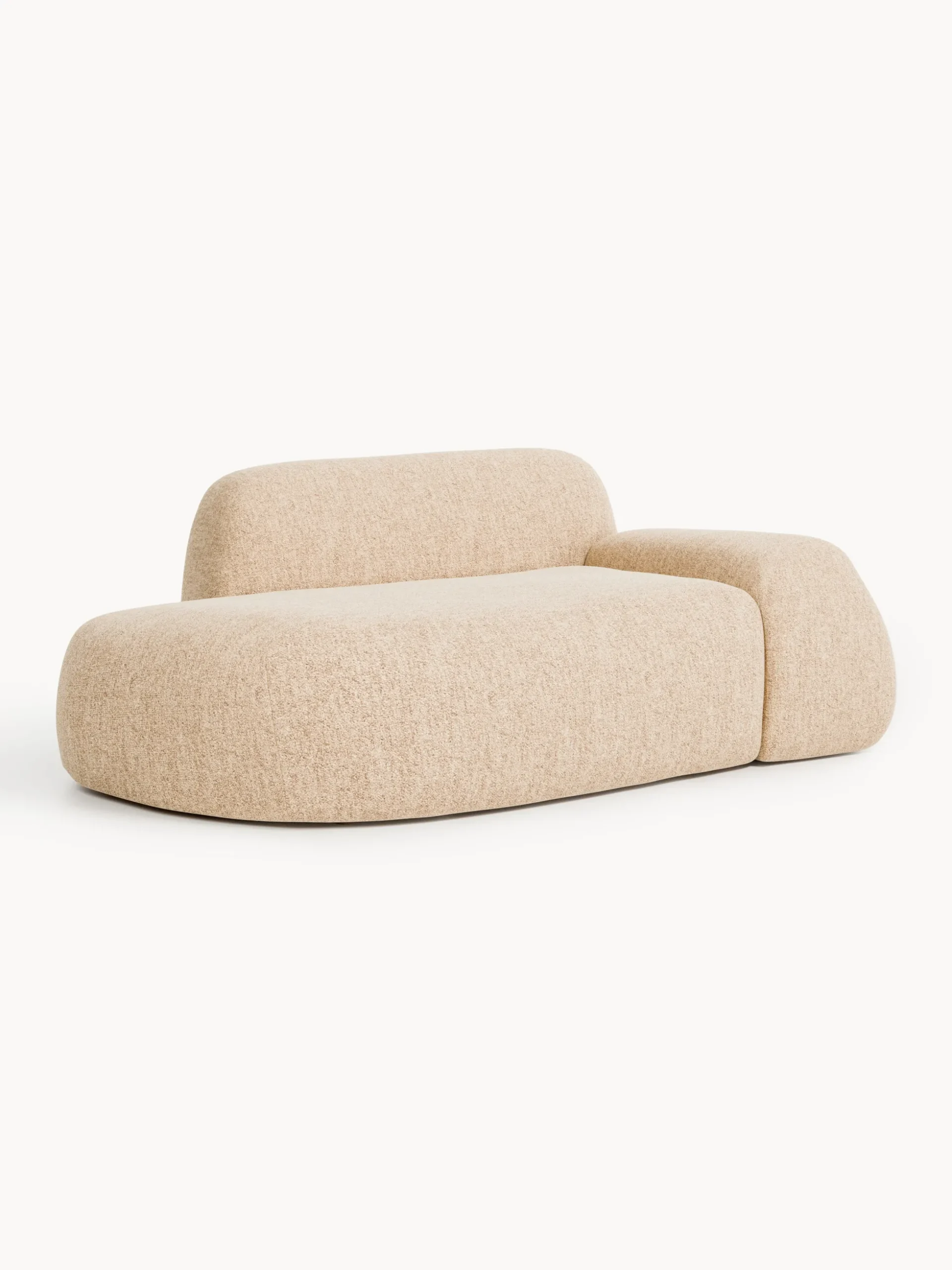 Divano 2 posti in bouclé con chaise longue Wolke
