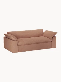 Divano 3 posti in lino Nomad, rosa antico