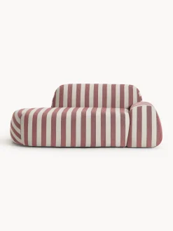 Divano a righe 2 posti con chaise longue Wolke