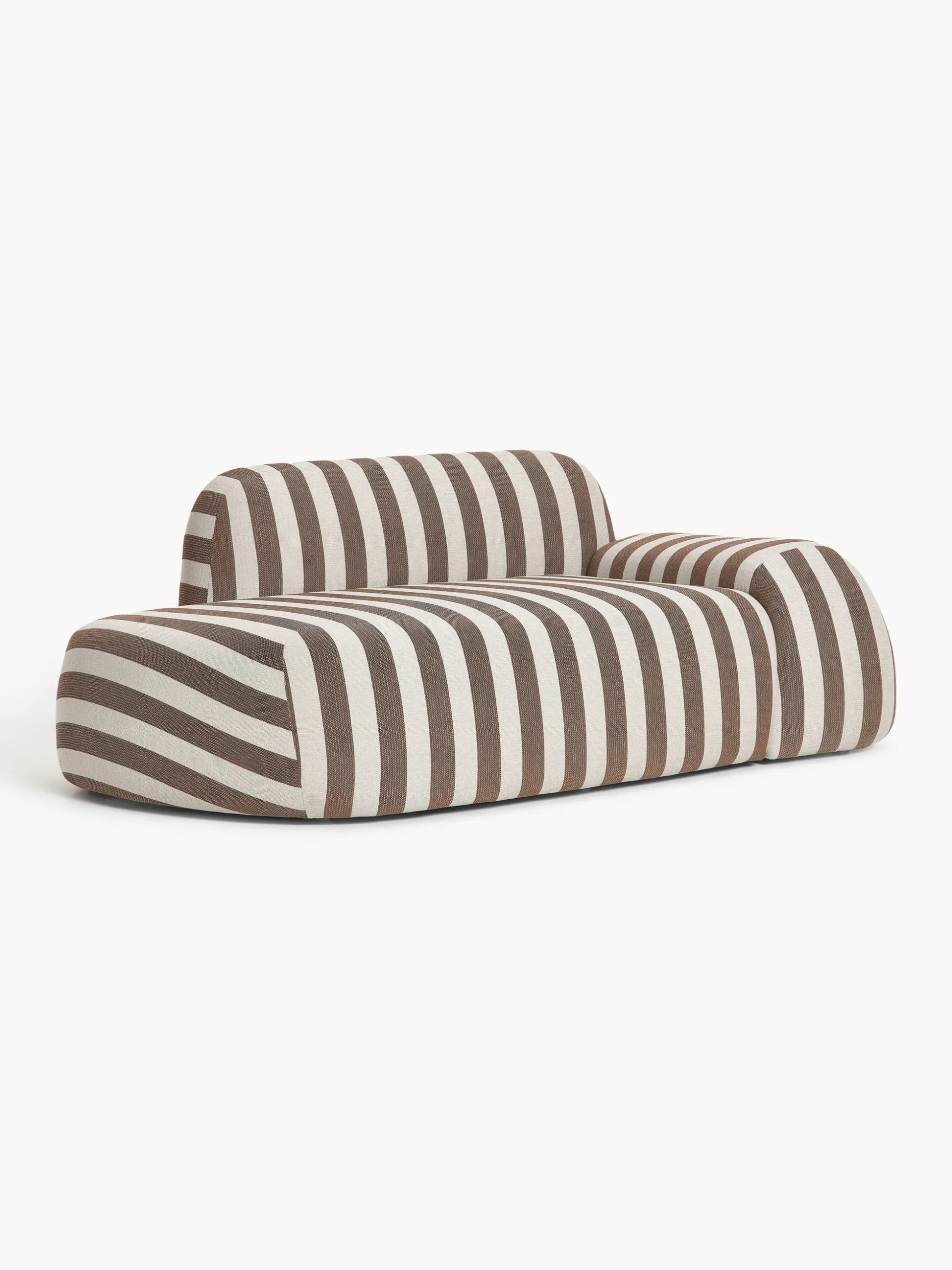Divano a righe 2 posti con chaise longue Wolke