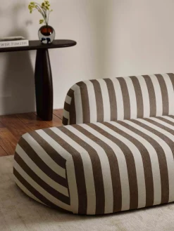 Divano a righe 2 posti con chaise longue Wolke