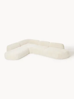 Divano angolare 4 posti componibile XL con chaise longue in teddy Wolke