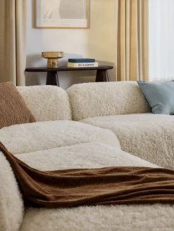 Divano angolare 4 posti componibile XL con chaise longue in teddy Wolke