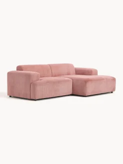 Divano angolare 3 posti in velluto a coste Melva