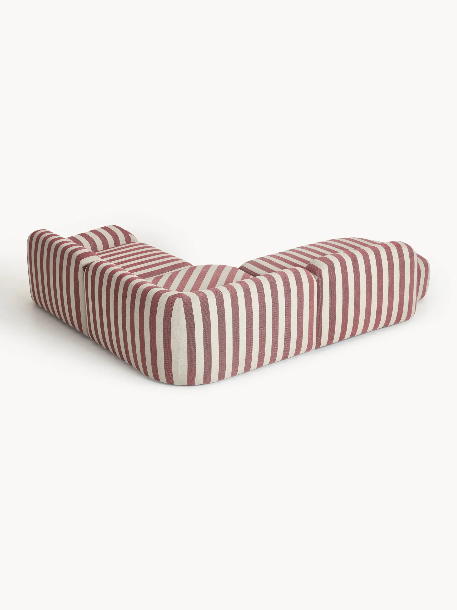 Divano angolare componibile 4 posti a righe con chaise longue Wolke