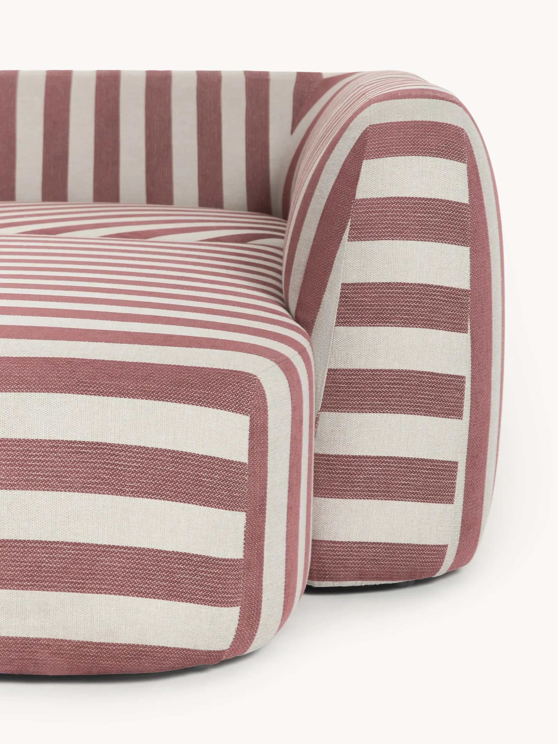 Divano angolare componibile 4 posti a righe con chaise longue Wolke