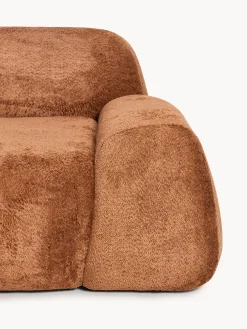 Divano angolare componibile 4 posti con chaise longue in teddy bouclé Wolke