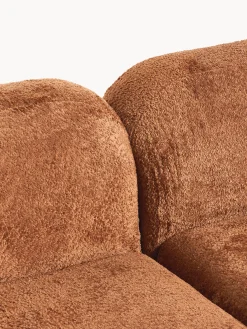 Divano angolare componibile 4 posti con chaise longue in teddy bouclé Wolke