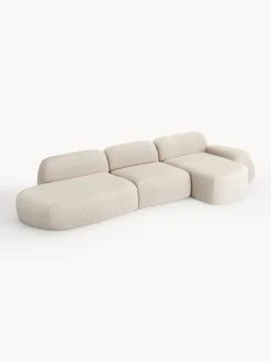 Divano angolare componibile 4 posti in bouclé con chaise longue Wolke