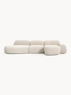 Divano angolare componibile 4 posti in bouclé con chaise longue Wolke