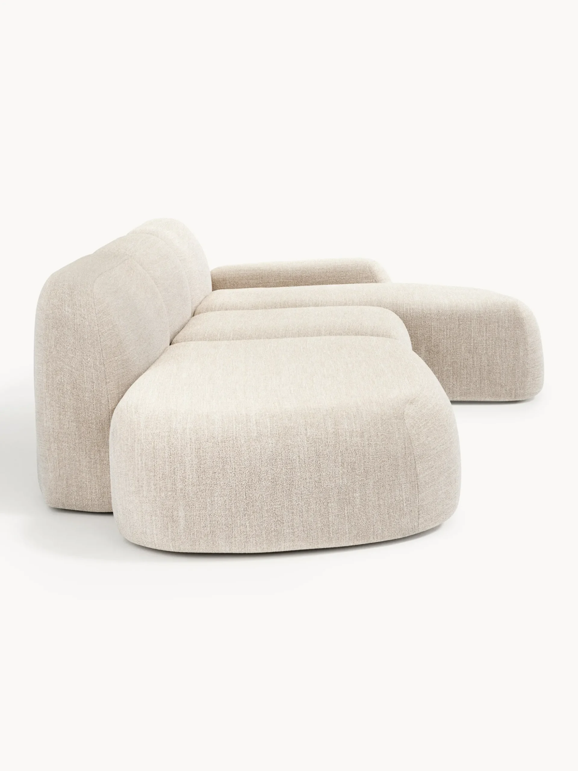 Divano angolare componibile 4 posti in bouclé con chaise longue Wolke