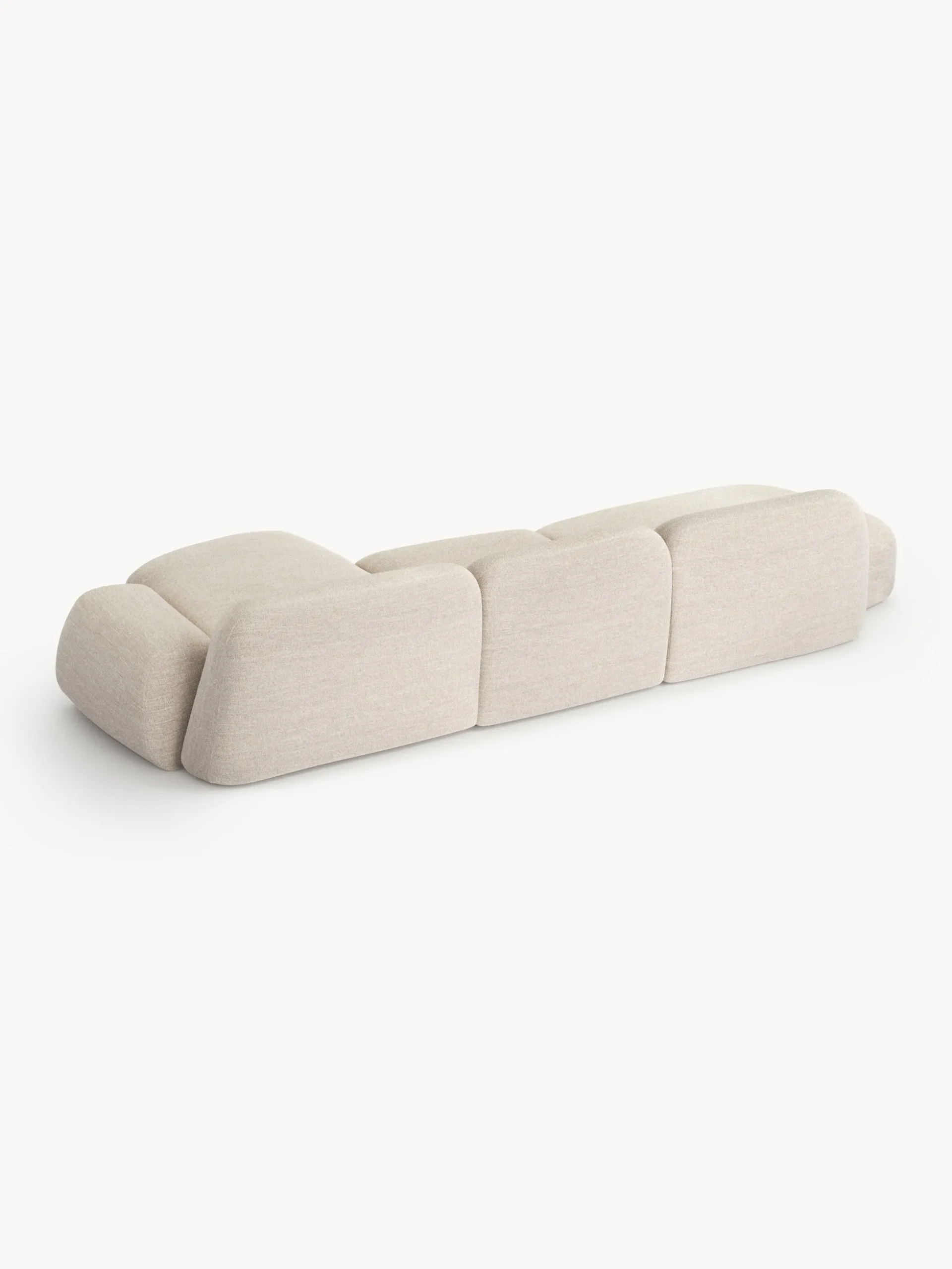 Divano angolare componibile 4 posti in bouclé con chaise longue Wolke