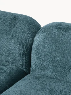 Divano angolare componibile 4 posti con chaise longue in teddy bouclé Wolke