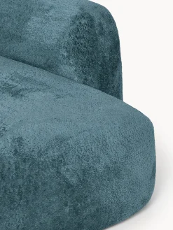 Divano angolare componibile 4 posti con chaise longue in teddy bouclé Wolke