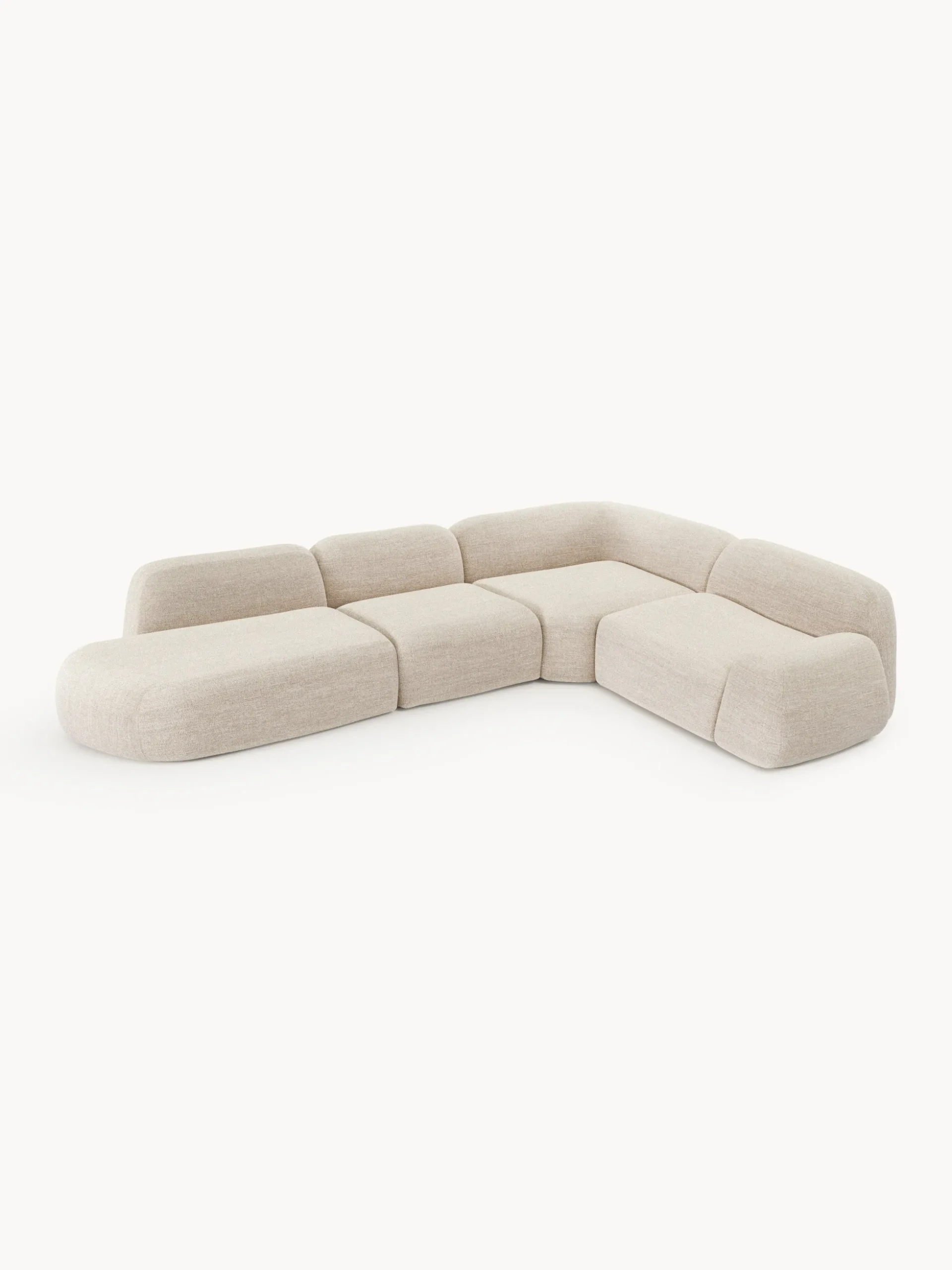 Divano angolare componibile XL in bouclé con chaise longue Wolke