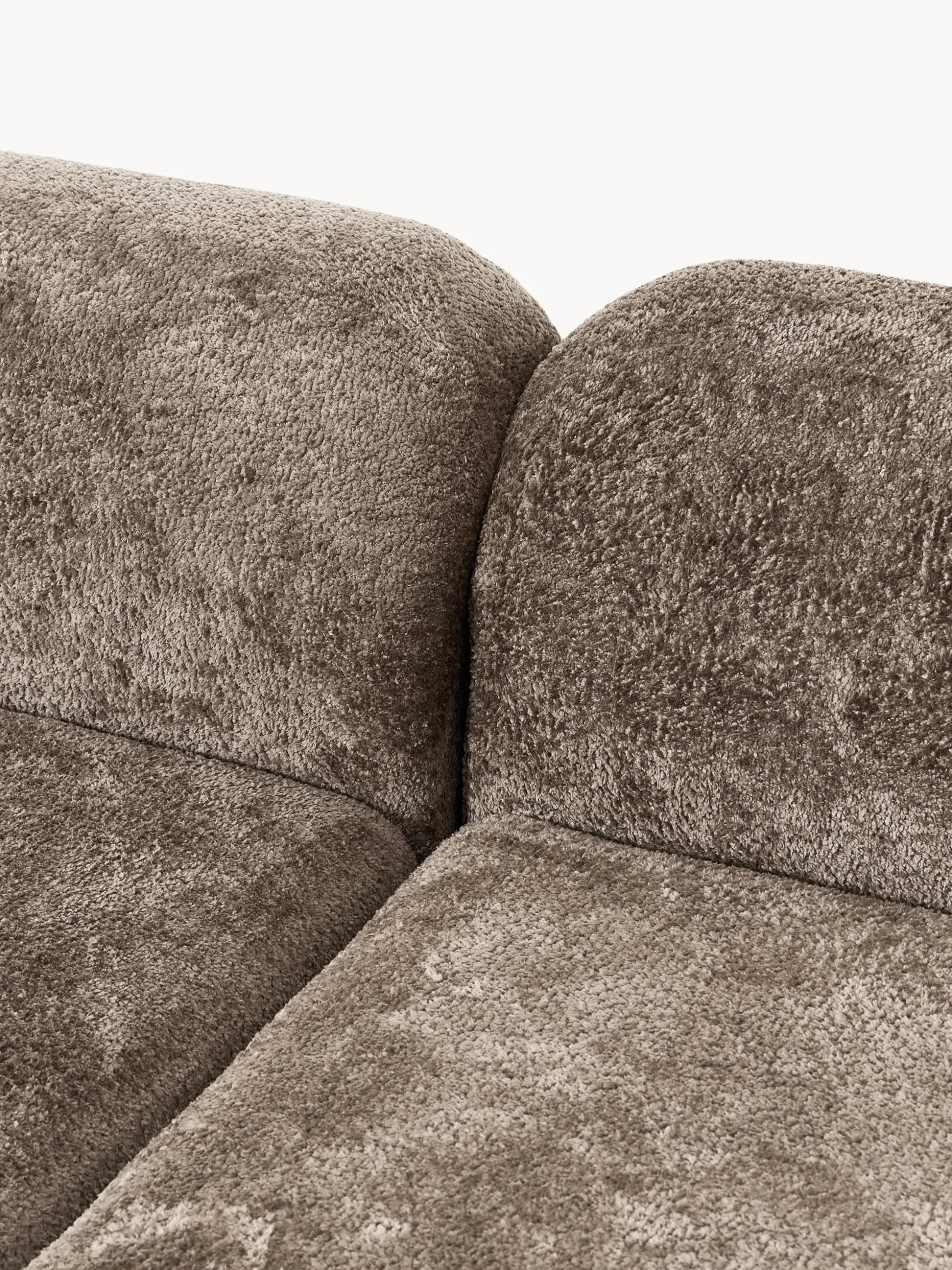 Divano angolare componibile 4 posti in teddy bouclé con chaise longue Wolke