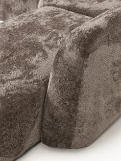 Divano angolare componibile 4 posti in teddy bouclé con chaise longue Wolke