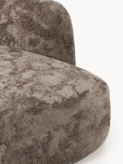 Divano angolare componibile 4 posti in teddy bouclé con chaise longue Wolke