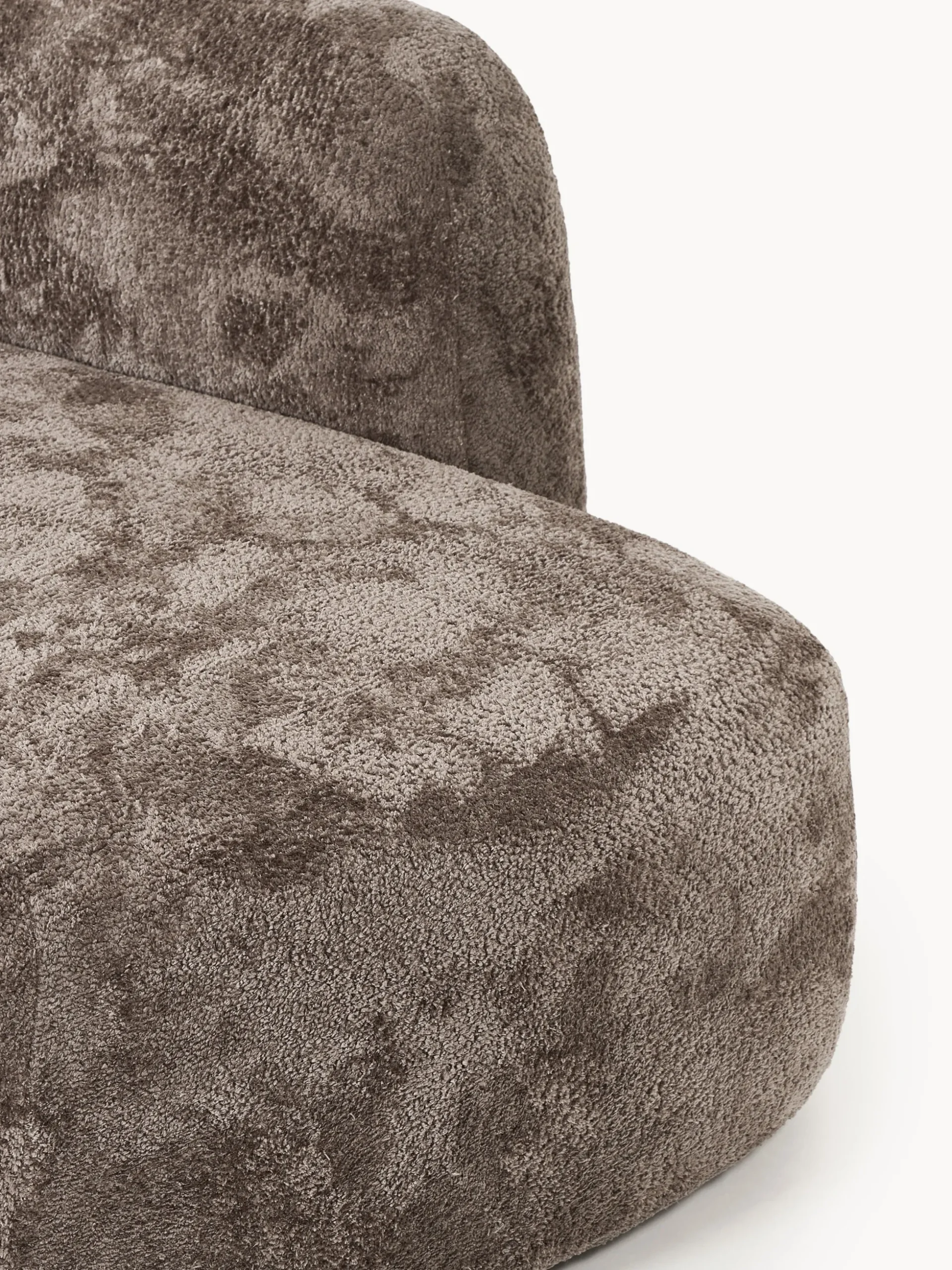Divano angolare componibile 4 posti in teddy bouclé con chaise longue Wolke