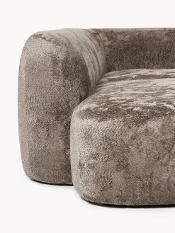 Divano angolare componibile 4 posti in teddy bouclé con chaise longue Wolke