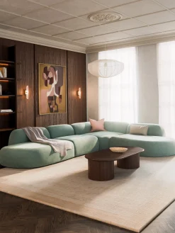 Divano angolare componibile XL con chaise longue Wolke
