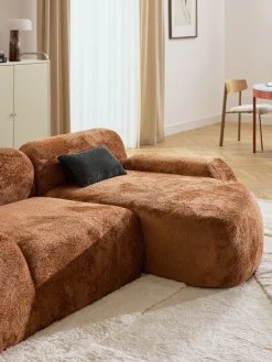 Divano angolare componibile 3 posti in teddy bouclé Wolke