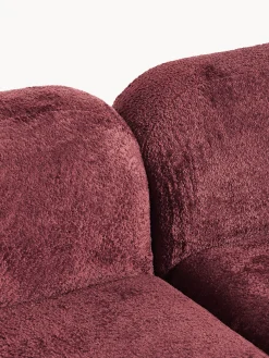 Divano angolare componibile 4 posti con chaise longue in teddy bouclé Wolke
