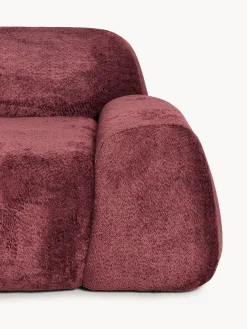 Divano angolare componibile 4 posti con chaise longue in teddy bouclé Wolke